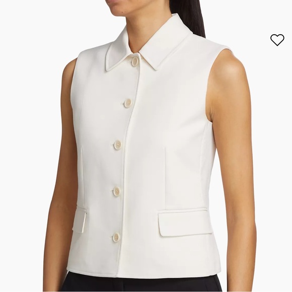 NWOT Theory Tailored Wool-Blend Vest in Ivory, size 0 - Picture 1 of 10